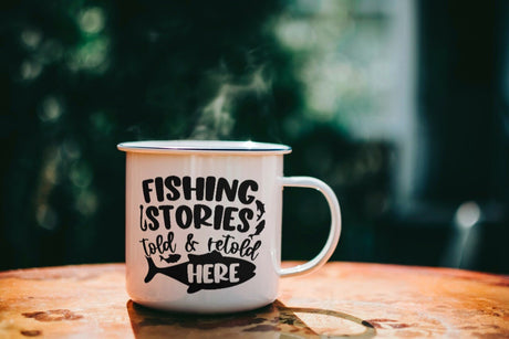 Fishing Stories Told & Retold Here SVG Cut File