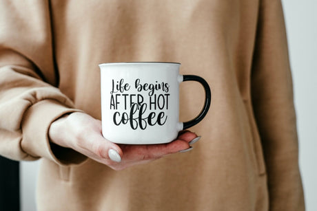 Life Begins After Hot Coffee SVG Cut File