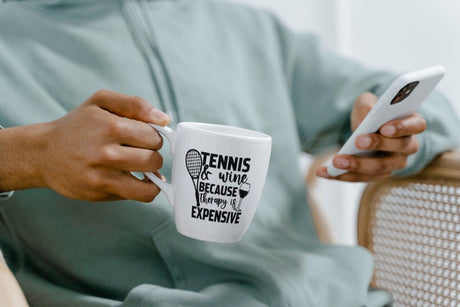 Tennis & Wine Because Therapy Is Expensive SVG Cut File