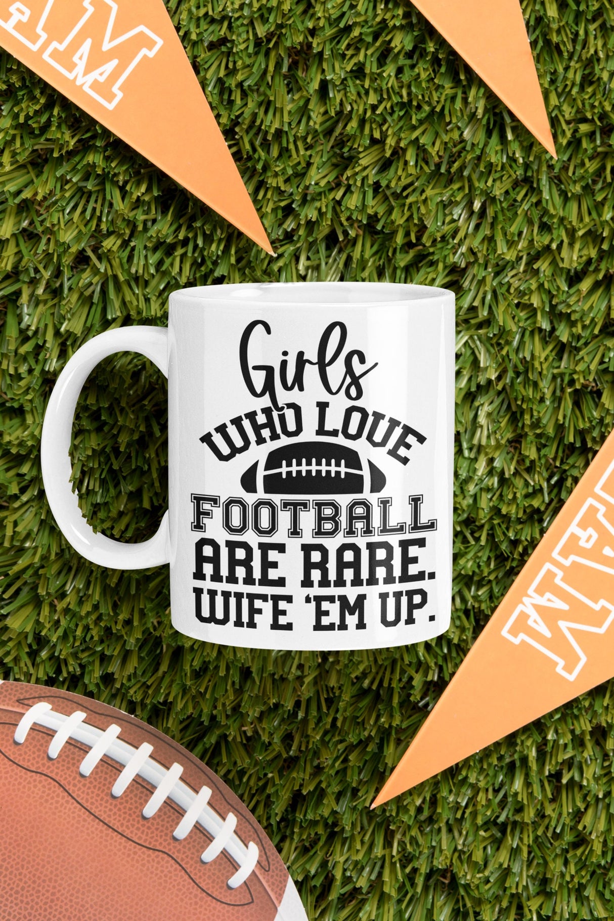 Girls who love football are rare. Wife 'em up. SVG Cut File