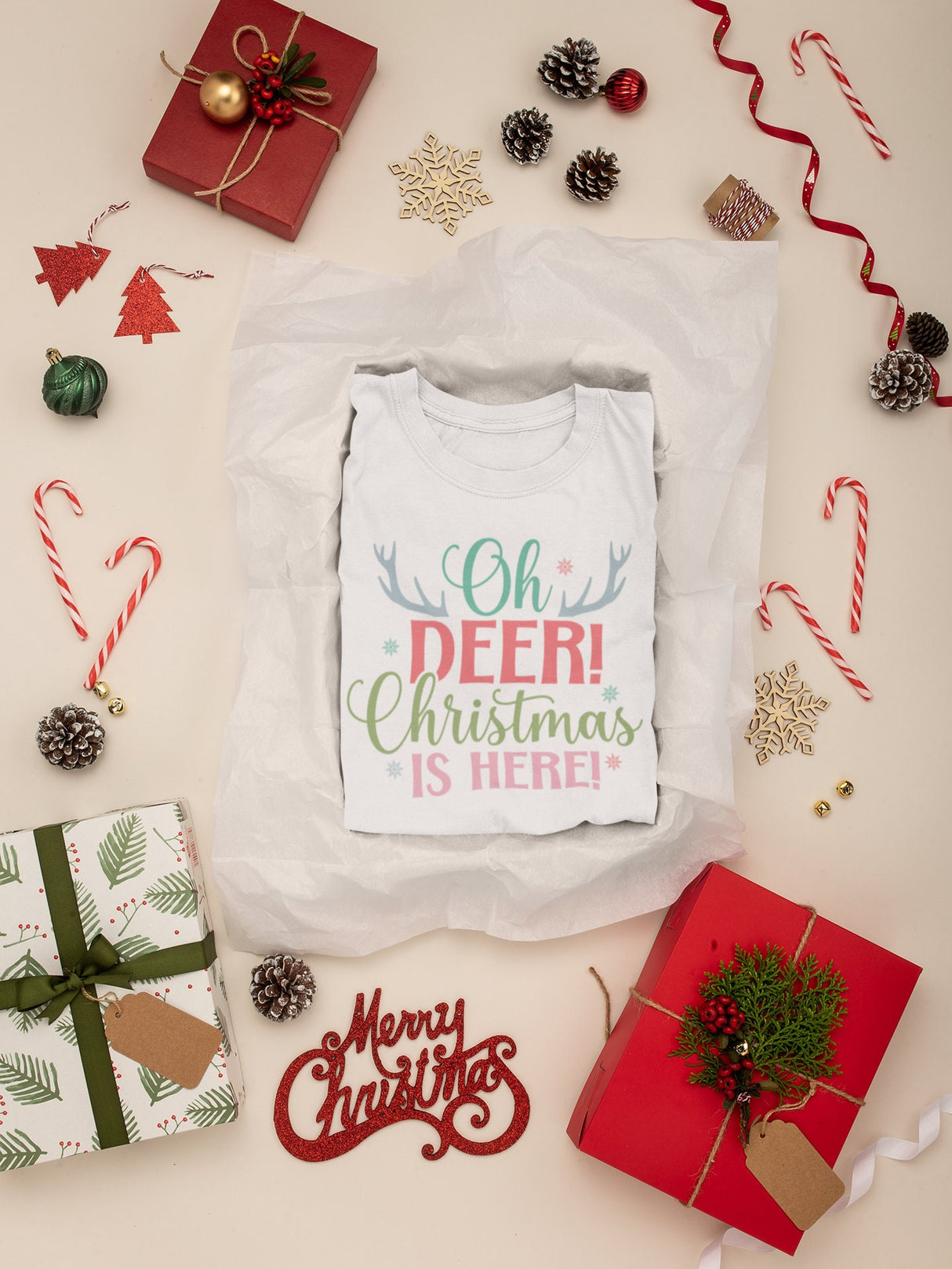 Oh, deer! Christmas is here! SVG Cut File