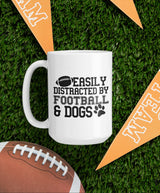 Easily distracted by Football & Dogs SVG Cut File