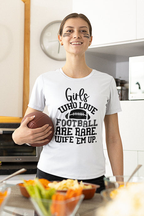 Girls who love football are rare. Wife 'em up. SVG Cut File