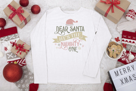 Dear Santa Hes the Naughty One SVG Cut File