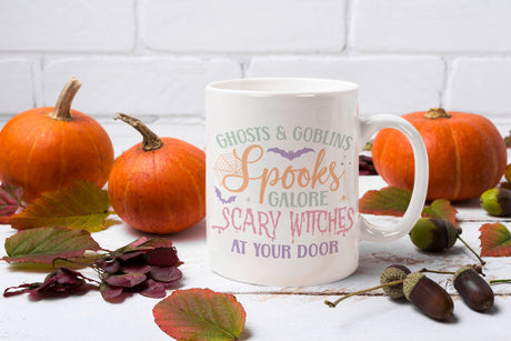 Ghosts & goblins, spooks galore, scary witches at your door SVG Cut File