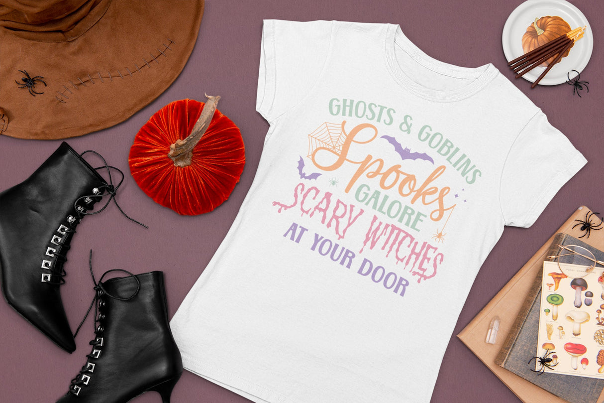 Ghosts & goblins, spooks galore, scary witches at your door SVG Cut File