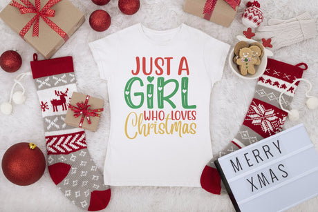 Just a girl who loves christmas SVG Cut File