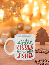 Winter kisses snowflake wishes SVG Cut File