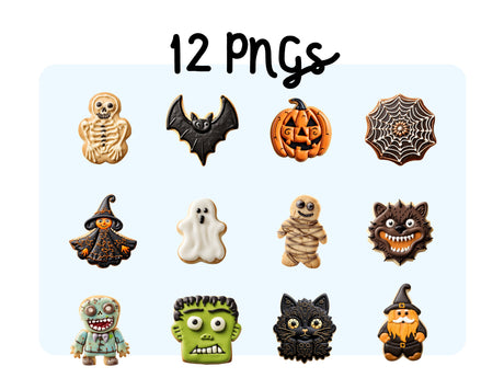 Halloween Sugar Cookies Clipart Set PNG